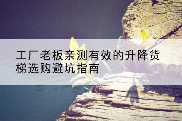 恒山升降货梯怎么选-工厂老板亲测有效的升降货梯选购避坑指南