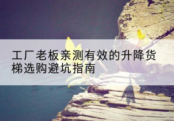 恒山升降货梯怎么选-工厂老板亲测有效的升降货梯选购避坑指南